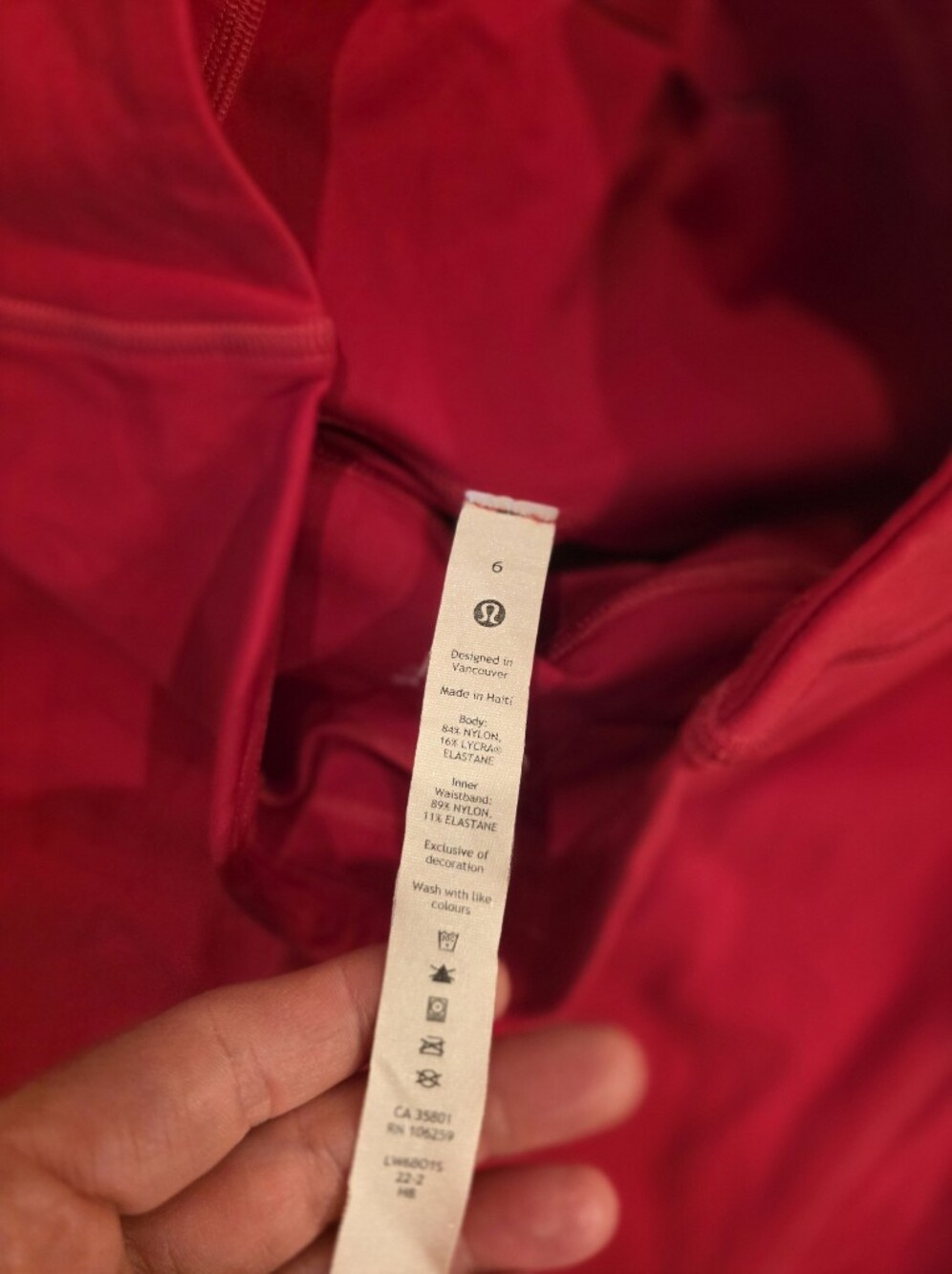 Lululemon Red Legging - Picture 2 of 3